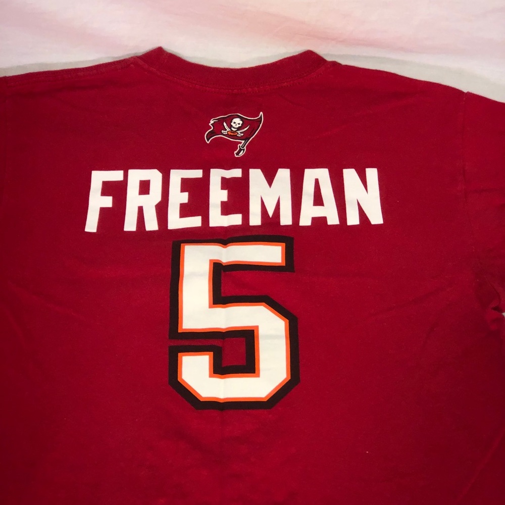 Men's NFL Tampa Bay Buccaneers Josh Freeman #5 Graphic Short Sleeve Shirt Medium - Picture 5 of 6